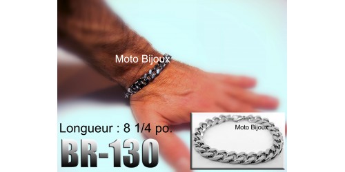 Br-130, Bracelet classique, acier inoxidable « stainless steel » 